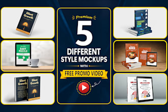 create 3d book cover mockup with free promo video