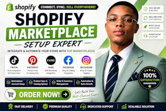 setup shopify marketplace tiktok pinterest faire facebook and instagram website