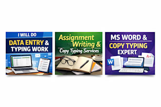 do data entry, typing and assignment writing work