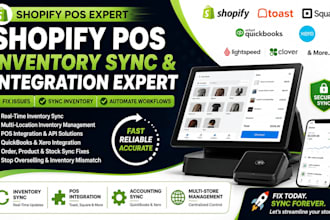 setup shopify pos sync toast square pos retail pro quickbook xero integration