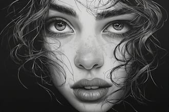 draw a hedcut wsj portrait and cartoon style from photo