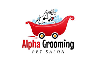 design outstanding mobile grooming pet salon logo