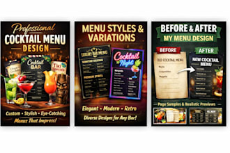 create custom cocktail recipes and bar menus