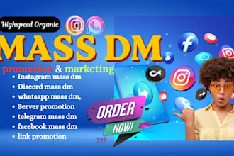 do whatsapp mass dm,instagram dm, facebook outreach, discord dm , growth leads
