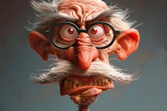draw funny cartoon character, caricature