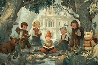 draw children book illustrations for kids storybook
