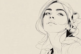create vector line art illustration