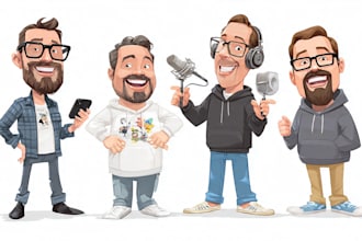do cartoon caricature podcast cover art