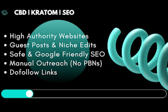 build high authority cbd, kratom backlinks with guest posts