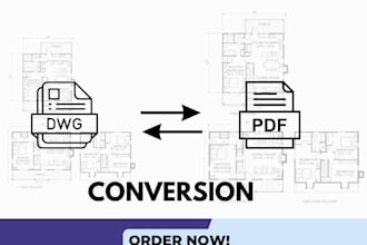 convert PDF to autocad, dwg, or cad with high precision in 12 hours