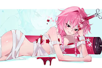 surprise you with a thigh up anime art of your oc