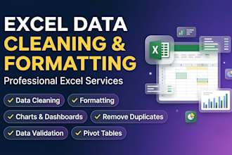 do ms excel data cleaning and formatting, merging, splitting and sorting