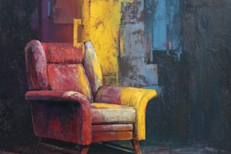paint chair oil painting acrylic painting of portrait