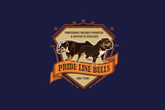 design pride line bullies and bull dog logo