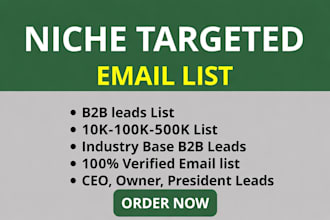provide niche targeted email list for your business leads marketing