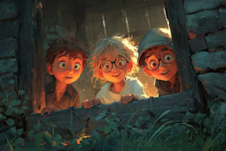 draw children story book illustrations and book cover