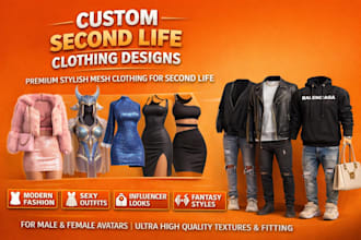 design second life clothes avatars mesh outfits accessories