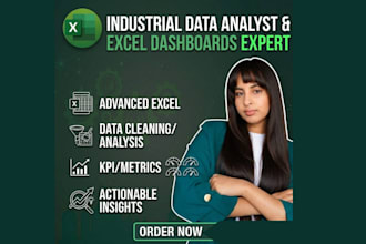create industrial excel dashboard and KPI data analysis