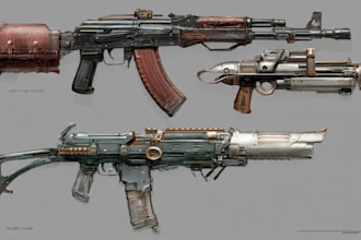 create weapon concept art for you