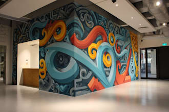 create custom graffiti wall art and mural designs for your space