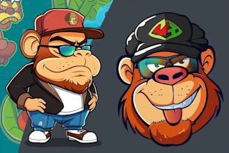 do custom mascot logo and cartoon character for you