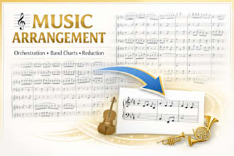 do orchestration, ensemble arrangement, music reduction and band chart