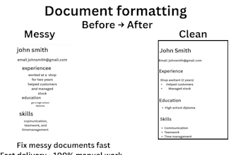 turn your messy document into a clean professional format