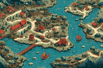 create a custom map illustration in vector style
