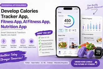 develop calories tracker app, fitness app, ai fitness app, nutrition app