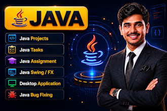 do java projects, assignments, desktop applications, javafx and bug fixing