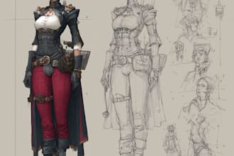draw character sheet for your oc anime, waifu and husbando