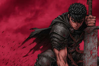 draw manga page dark berserk style art in high quality