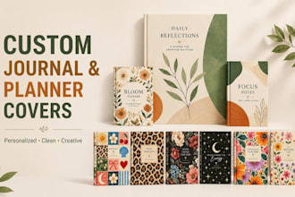 design custom journal, planner and notebook covers