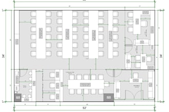 design office interior layout with furniture plan