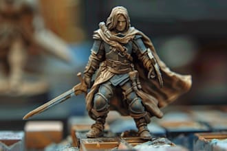 do 2d character print and paint miniature model stl anime painting