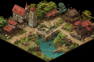 create vector isometric map illustration