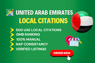 build 500 uae local citations for local SEO