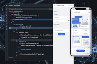 develop mobile app using flutter react native flutterflow ai app development