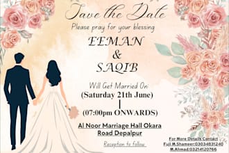 design luxury urdu arabic wedding cards and name calligraphy
