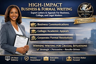 write formal resolutions professional business letters and college appeal letter