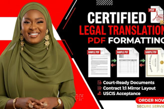provide certified translation and formatting for legal PDF document