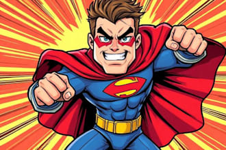 turn yourself a fabulous superhero comic cartoon character art