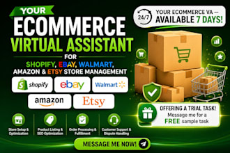 be your ecommerce virtual assistant for shopify, amazon, etsy store management