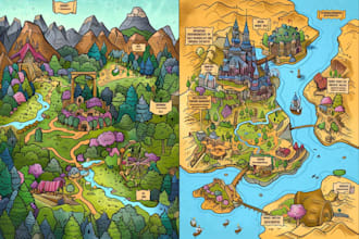 create event, tourist, and fantasy map illustration