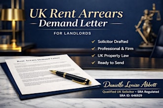 draft a legal UK landlord demand letter for rent arrears