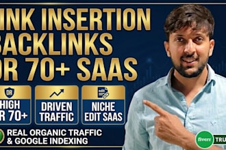 link insertion backlinks on DR 70 plus saas websites