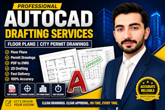autocad drafting, floor plans and city permit drawings