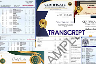 design official transcript and certificate for colleges, universities and ged