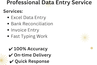 do accurate data entry in excel and accounting support