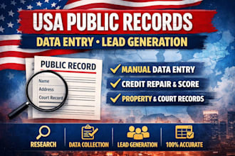 manually create 1500 USA public records account  for you